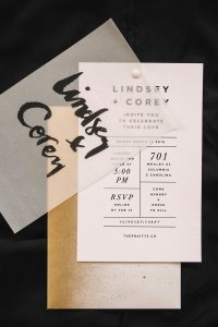 layered wedding invitation