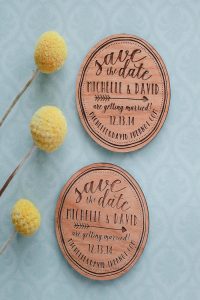wooden save the date magnet