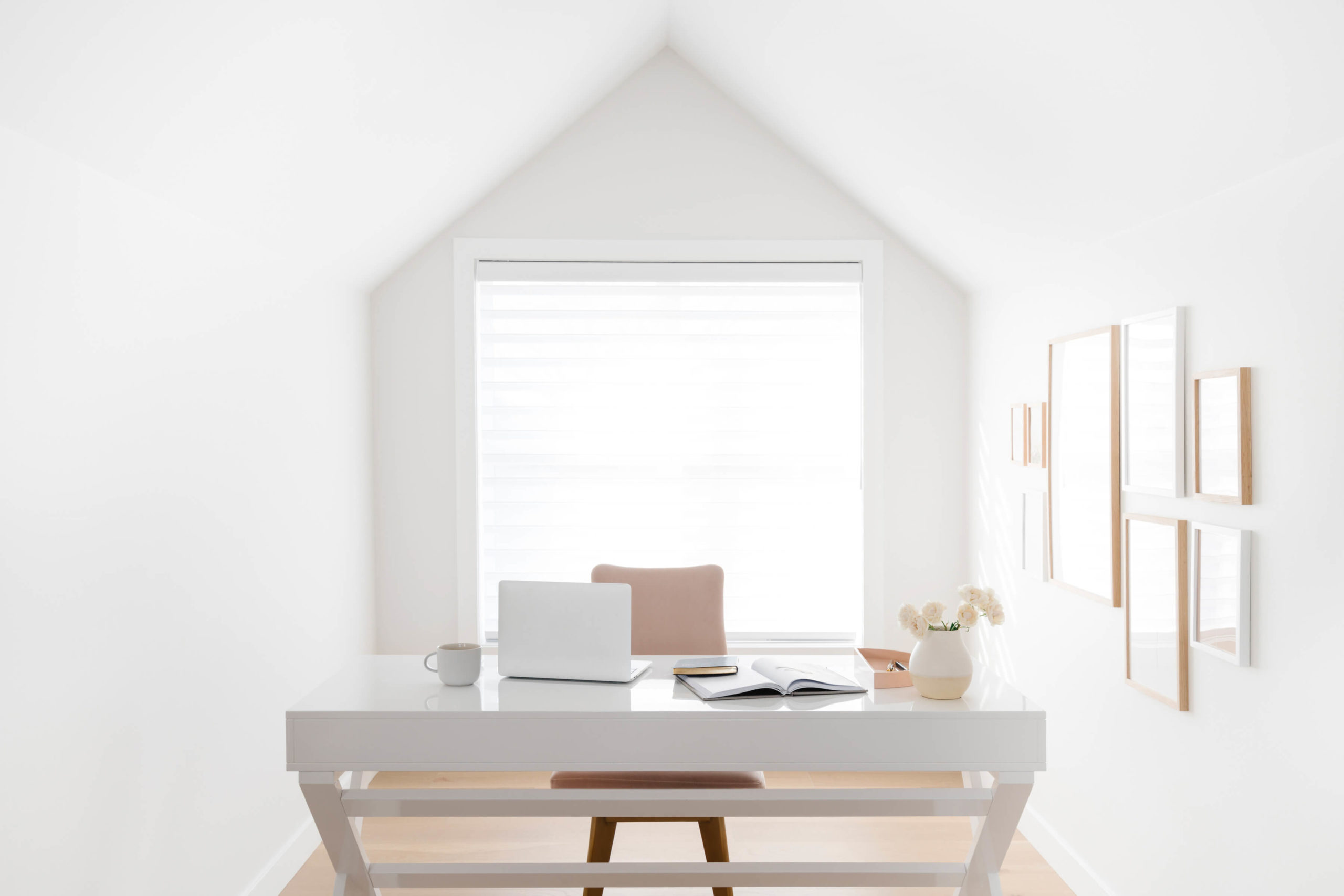 light and airy home office desk