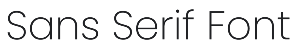 sans serif font type example
