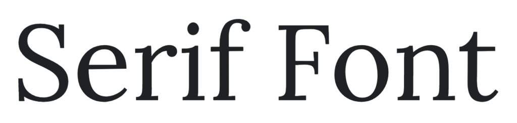 serif font type example