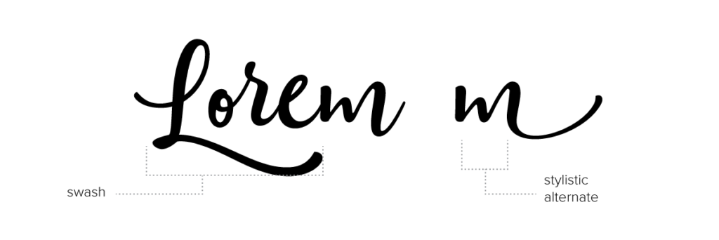 script font with stylist alternate and swash example