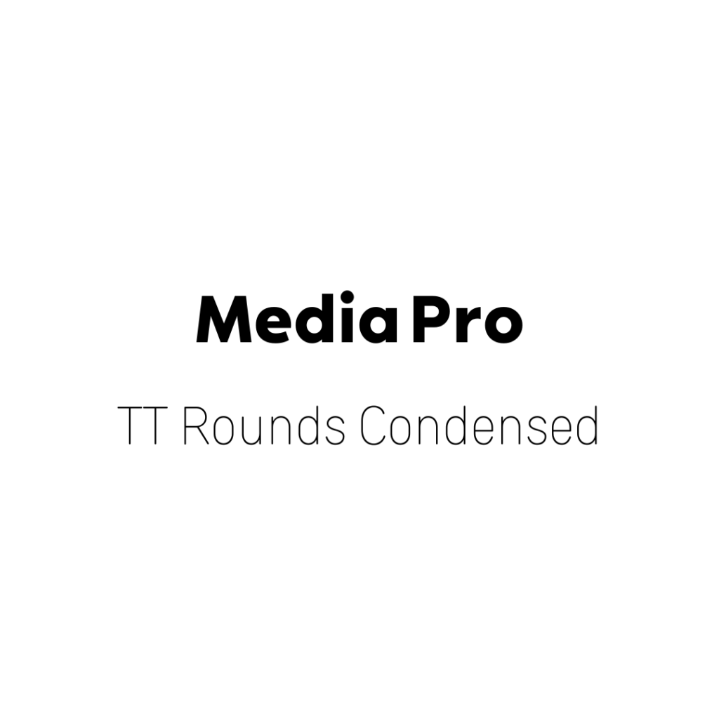 MediaPro + TT Rounds Condensed Canva font pairing