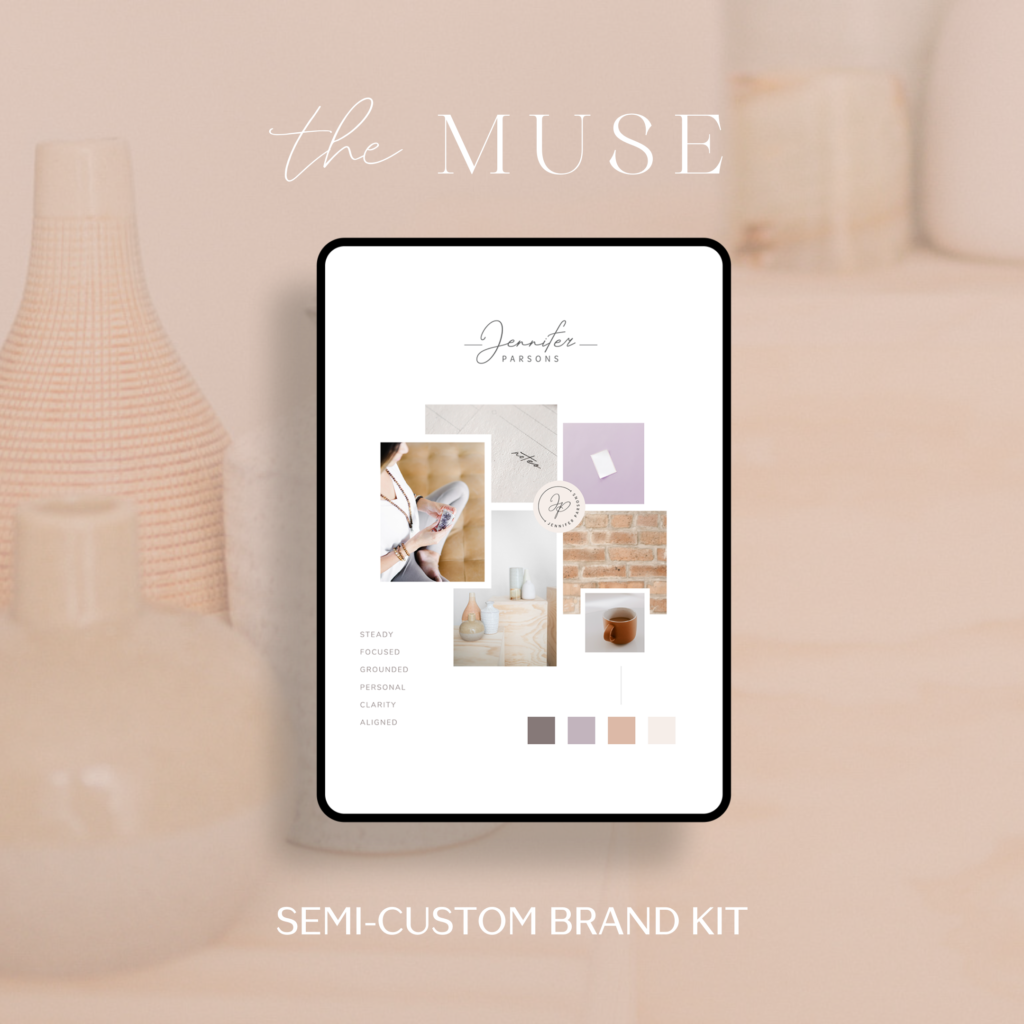 brand kit design with moodboard and color palette on an ipad
