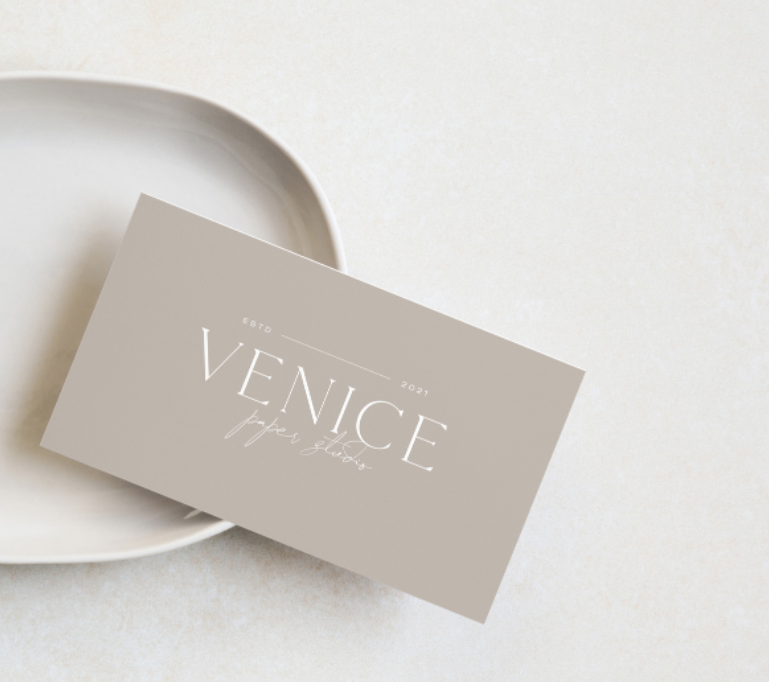 brand kit example, logo mockup on a business card