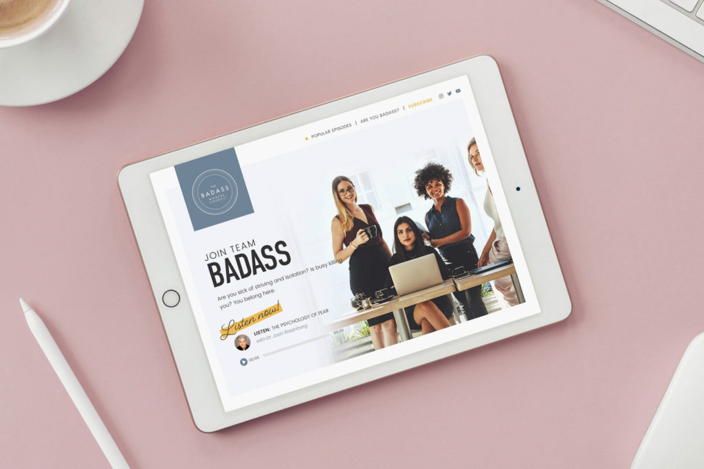 custom website design for badass women's council podast