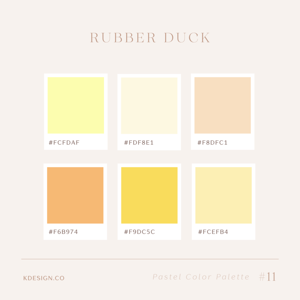 pastel yellow color palette inspired by a rubber duck