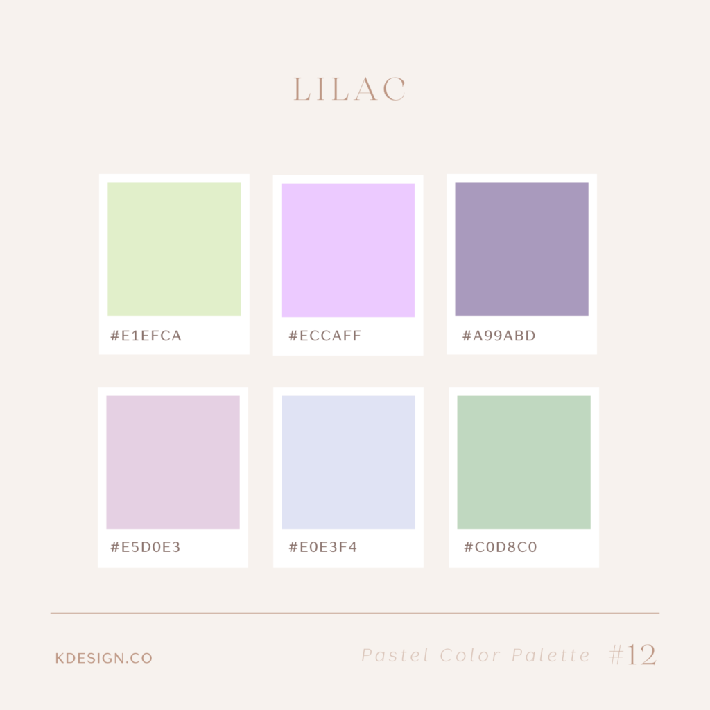 pastel purple and green color palette
