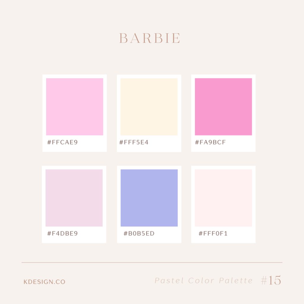 pastel shades of pink and purple, inspired by the brand Barbie