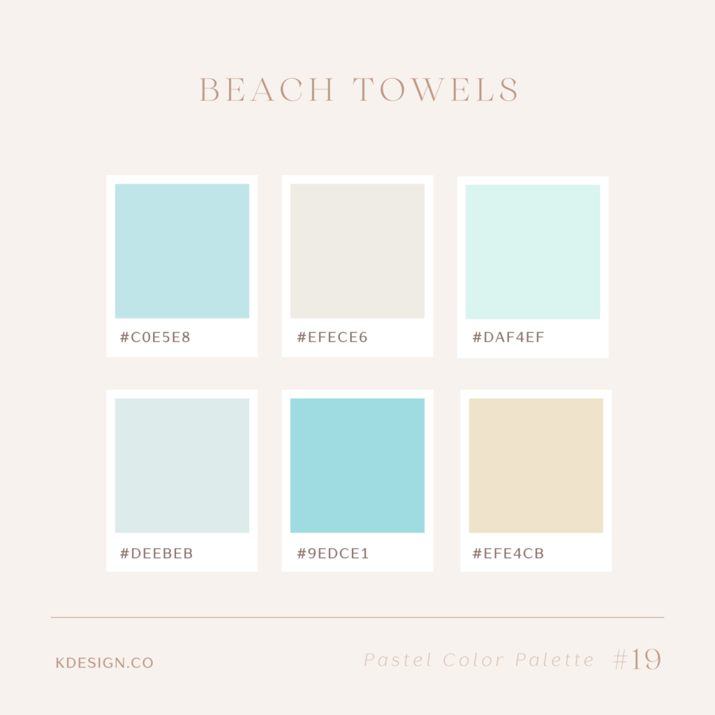 beachy pastel blue color palette