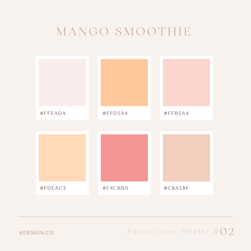 pastel color palette with pinks, corals and oranges
