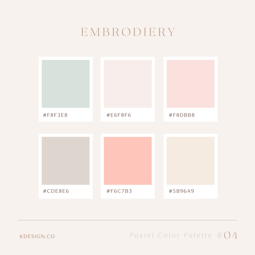 pastel shades of pink and neutral color palette