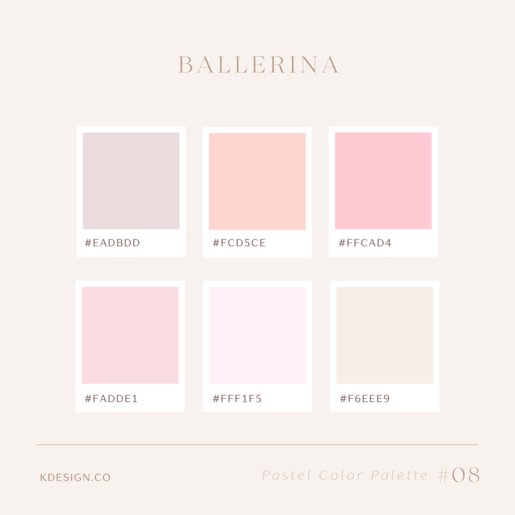 pastel pink color palette inspired by ballerina pink