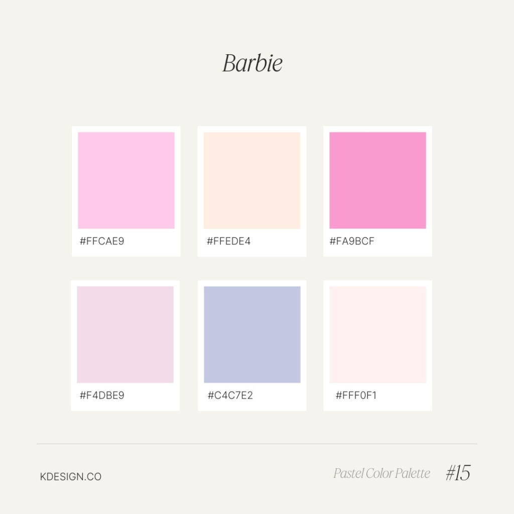 barbie inspired color palette with pinks and purples