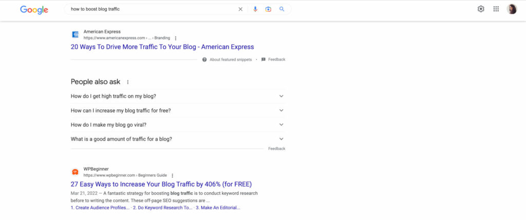 screenshot of google search results showing the "People also ask" section which lists related search queries