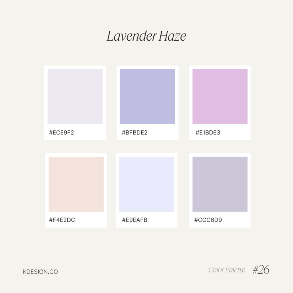 lavender haze, purple pastel color palette