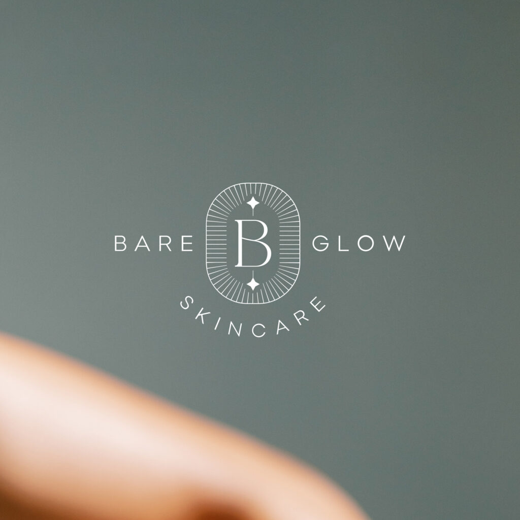 custom logo design for bare glow skincare, alternate logo