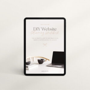 diy website planner and workbook mocked up cover on an ipad