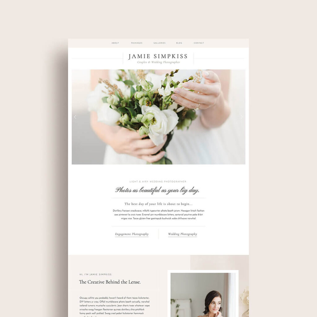 jamie showit website template for photographers
