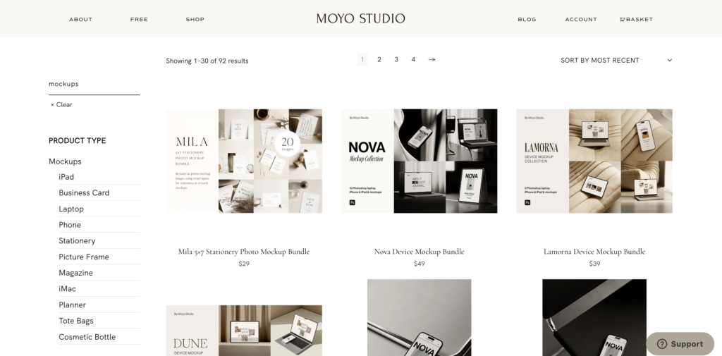 moyo studio products search results page