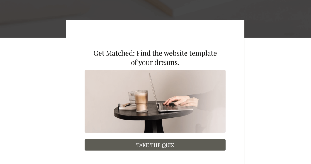 website template quiz page