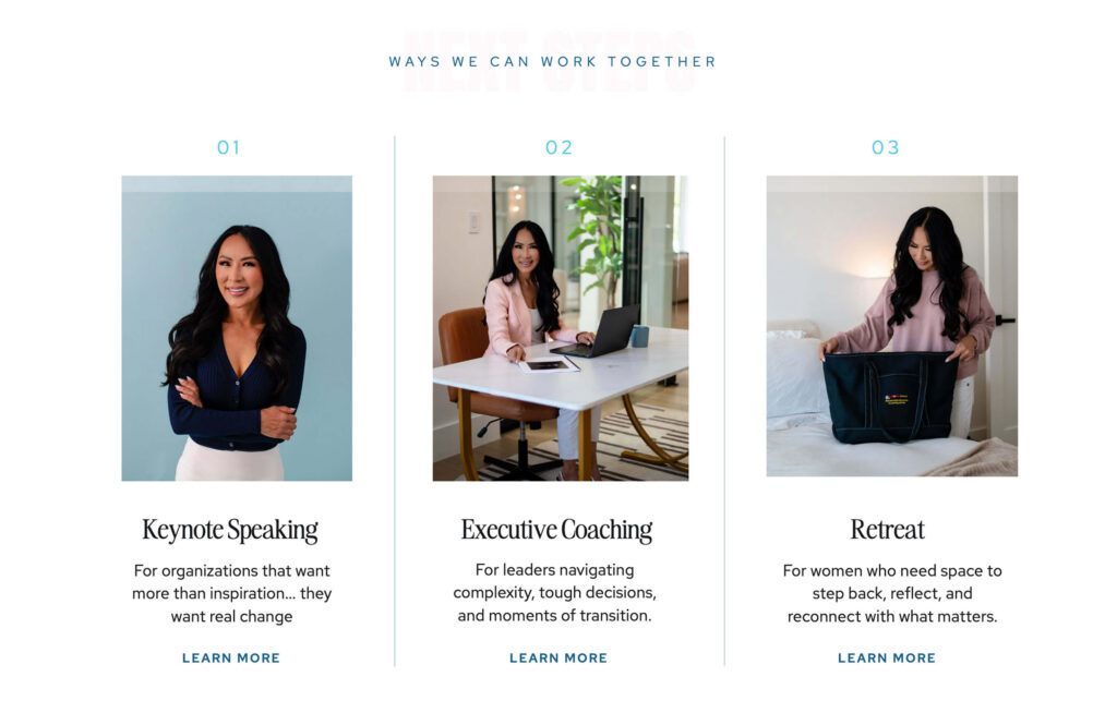shari leid's service offerings: speaking, coaching and retreats