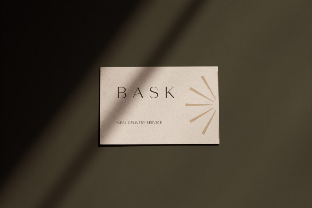bask by mandy, mock business card design